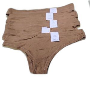 Auden Brown Cotton Blend Thong Size L 12-14 NWT Lot of 5